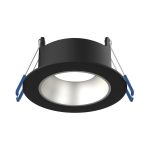 Noxion LED Spot Ares Diep ring Zwart - met Binnenring Zilver | Zaagmaat 68mm - incl. GU10 Fitting